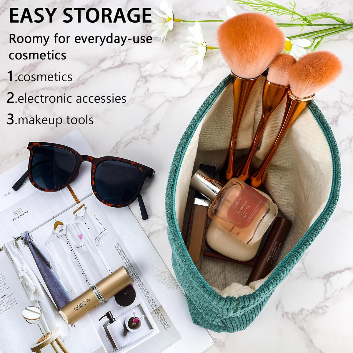 Sienna | Chic Preppy Cordura Design Cosmetic Bag 6