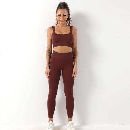 Ensemble Sport Sans Couture 2 Pièces - Brassière et Legging Haute Performance