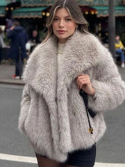 VICTORIA - Luxury Faux Fur Coat