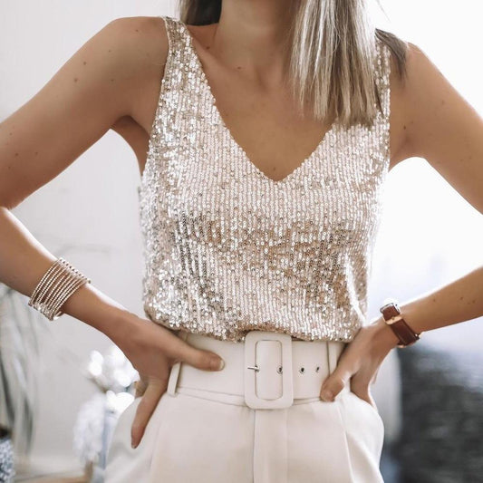  KAIRI | Elegant Sequin Cami Top-1