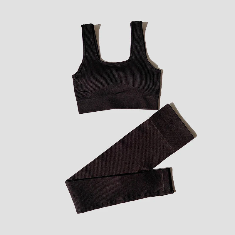 Ensemble Sport Sans Couture 2 Pièces - Brassière et Legging Haute Performance