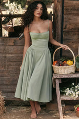  TULUM | Stylish Sleeveless Midi Dress with Figure-Flattering Corset Design-1