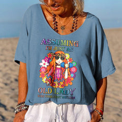  CLARA | Stylish Printed V-neck Fun Shirt-3