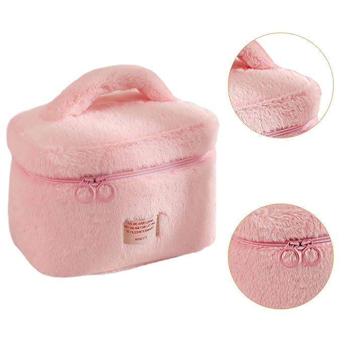 Aliya | Women's Cosmetic Bag Organizer with Large Capacity Made of Plush 3