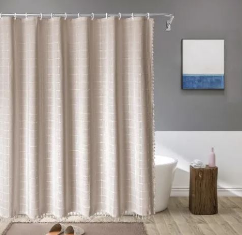 Rideau de douche style ferme bohème