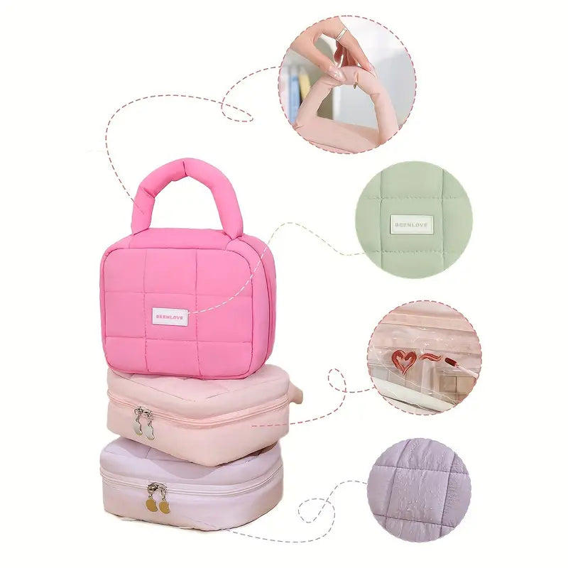 Andie | Padded, Quilted Travel Makeup Cosmetic Bag 5