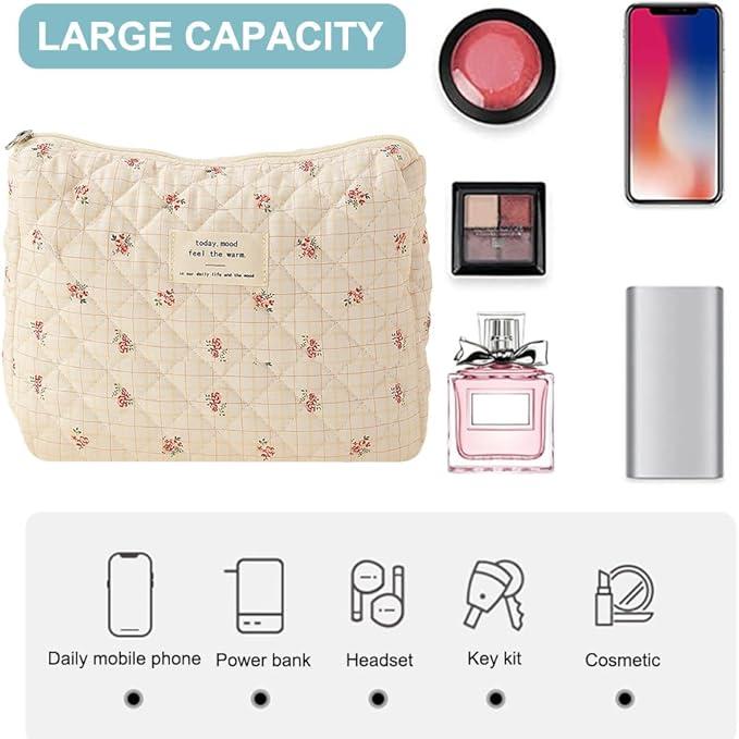 Ailany | Elegant Quilted Floral Makeup Bag 3