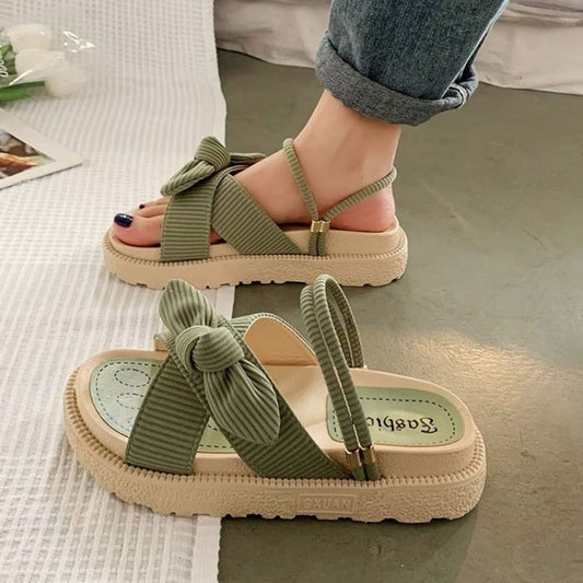 CLAIRE | Fairy Style Bow Platform Sandals-1