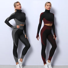 3-teiliges Premium-Fitness-Set - Langarmshirt, Sport-BH & Leggings