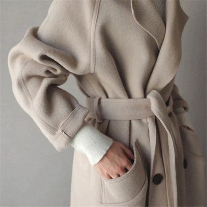 CECILYA | Long Wool Coat-3