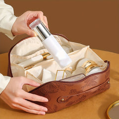 Camila | Floral embossed and spacious storage cosmetic bag 3