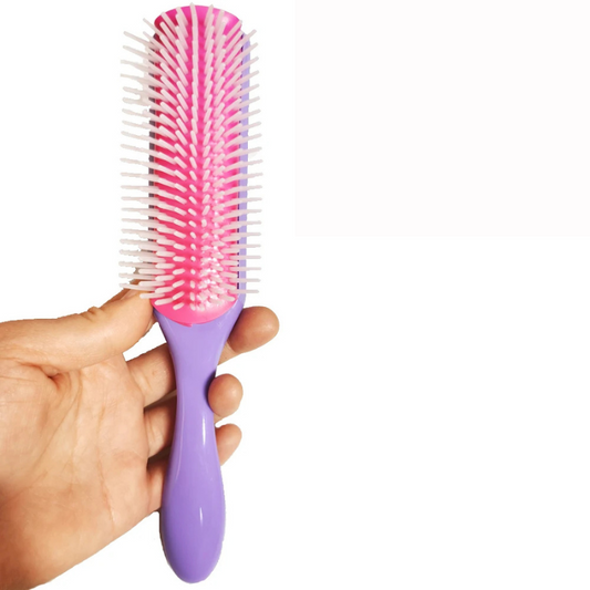 CurlEase - 9-Row Detangling Brush for Straight & Curly Hair-1