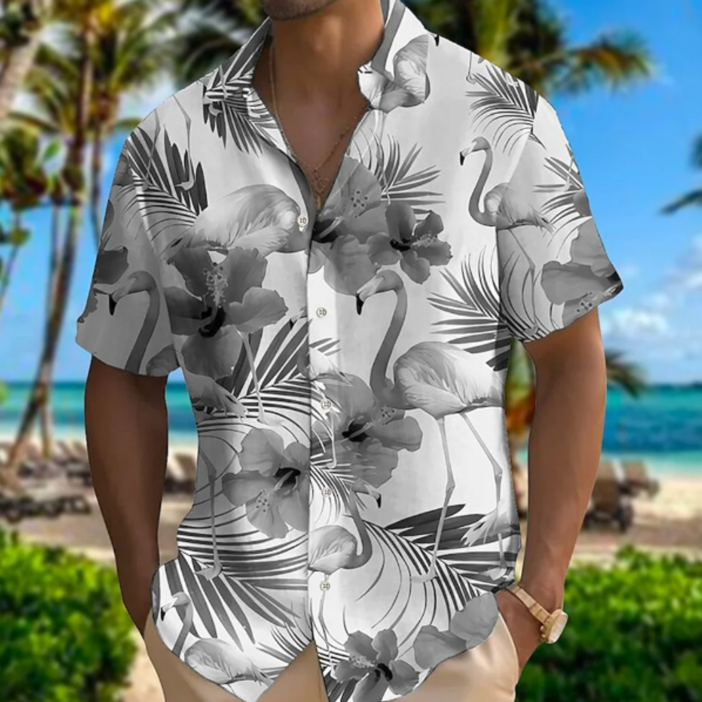 BRIAN | Breathable Short Sleeve Hawaiian Shirt-2