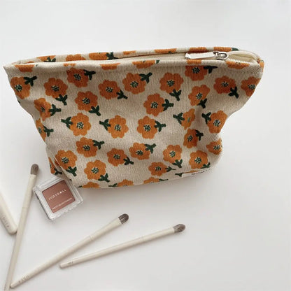 Ella | Preppy Floral Waffle Cord Cosmetic Bag 5