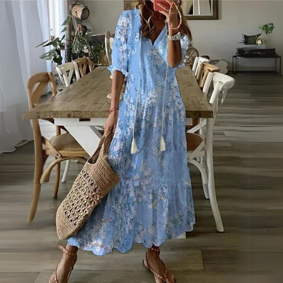  Alyanna | Flattering Floral Print Maxi Dress-2