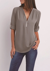  SARAH | Elegant V-Neck Blouse-1