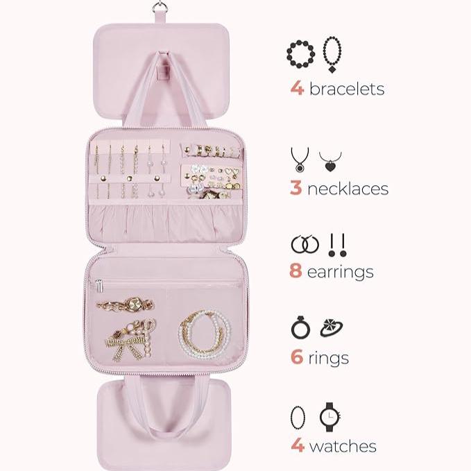 Kenya | Travel cosmetic bag with makeup and toiletries, plus jewelry organizer 4
