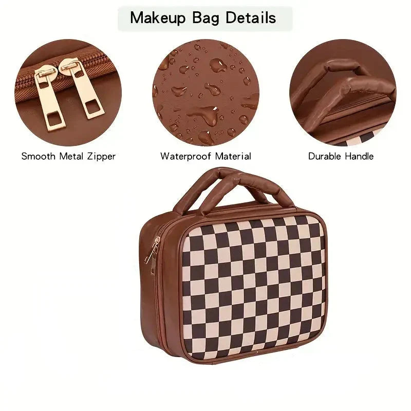 Sophia | Luxury Checked Spacious Cosmetic Organizer 3