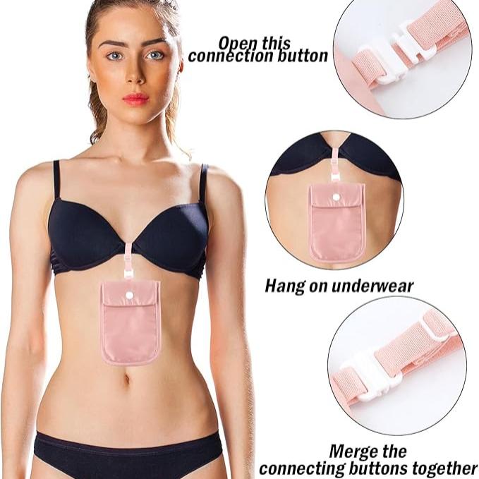 Louisa | RFID Travel Bra Wallet with Adjustable Strap 5