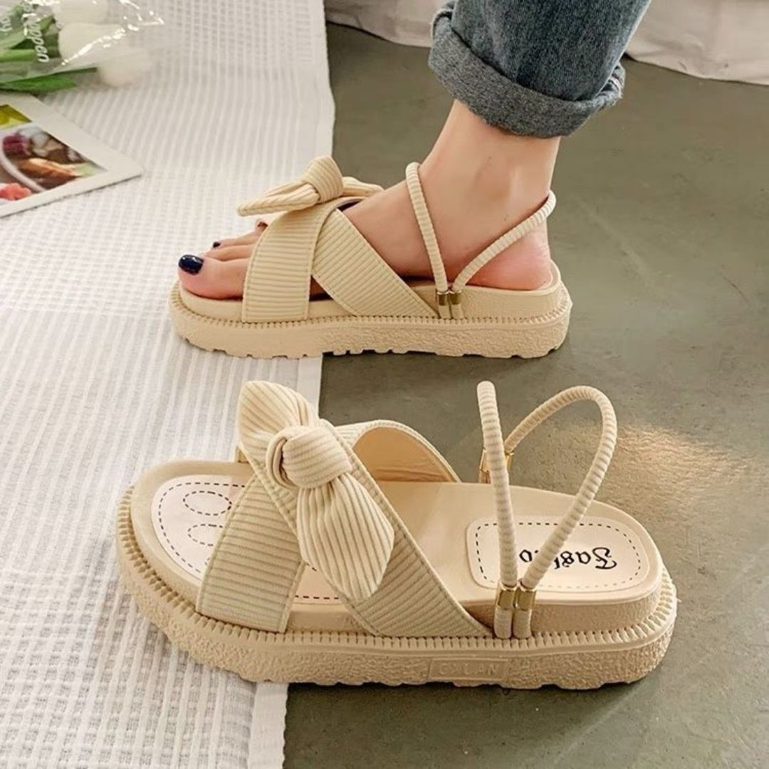 CLAIRE | Fairy Style Bow Platform Sandals-2