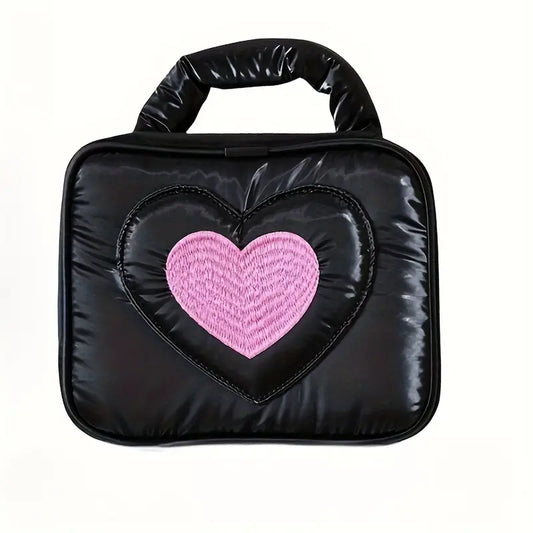 Etta | Heart Embroidery Travel Cosmetic Makeup Toiletry Bag 1