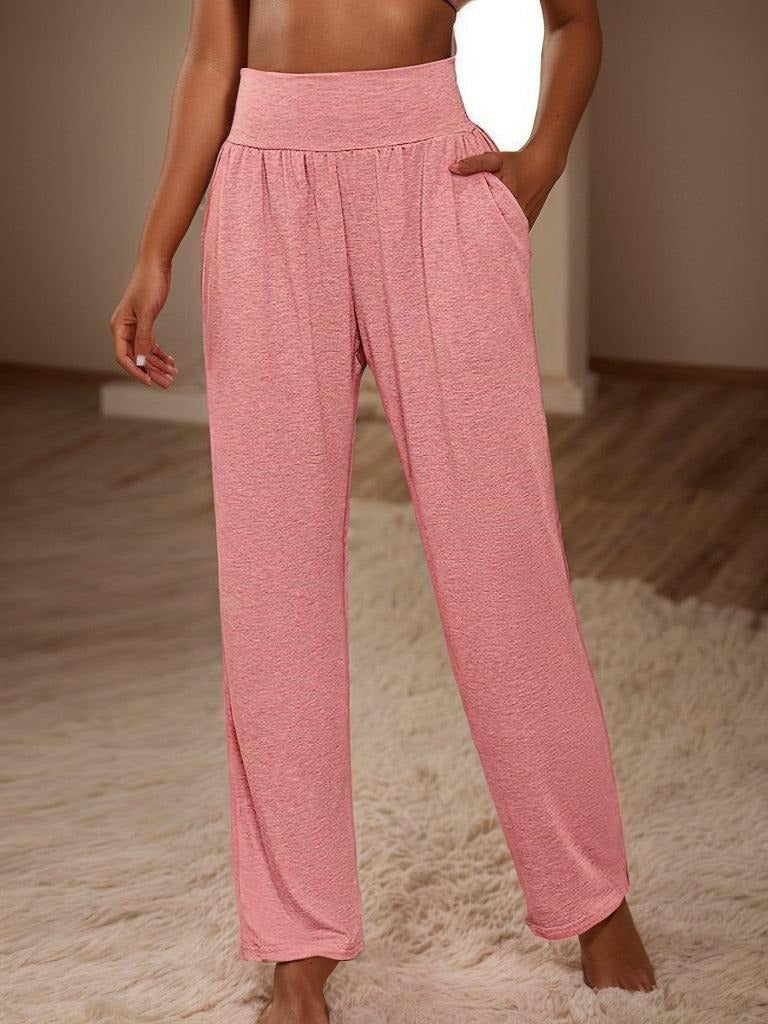 CRYSTAL | Comfy Baby Pink Plain Pants-2