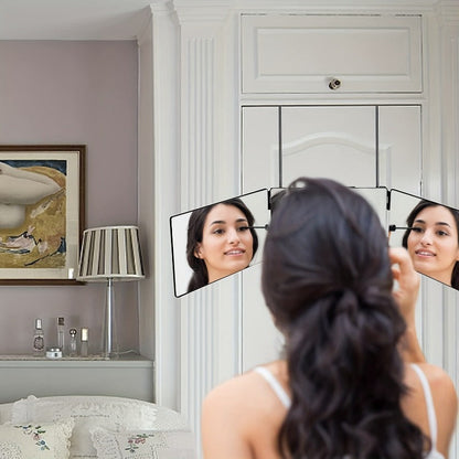 GlamAura - Rotating 3-Sided Mirror for Styling-4