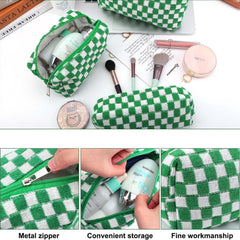 Claire | Stylish and Functional Checked Beauty Organizer Set 3