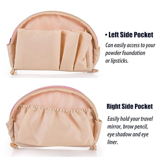 Ayleen | Waterproof Half Moon Cosmetic Makeup Bag 4