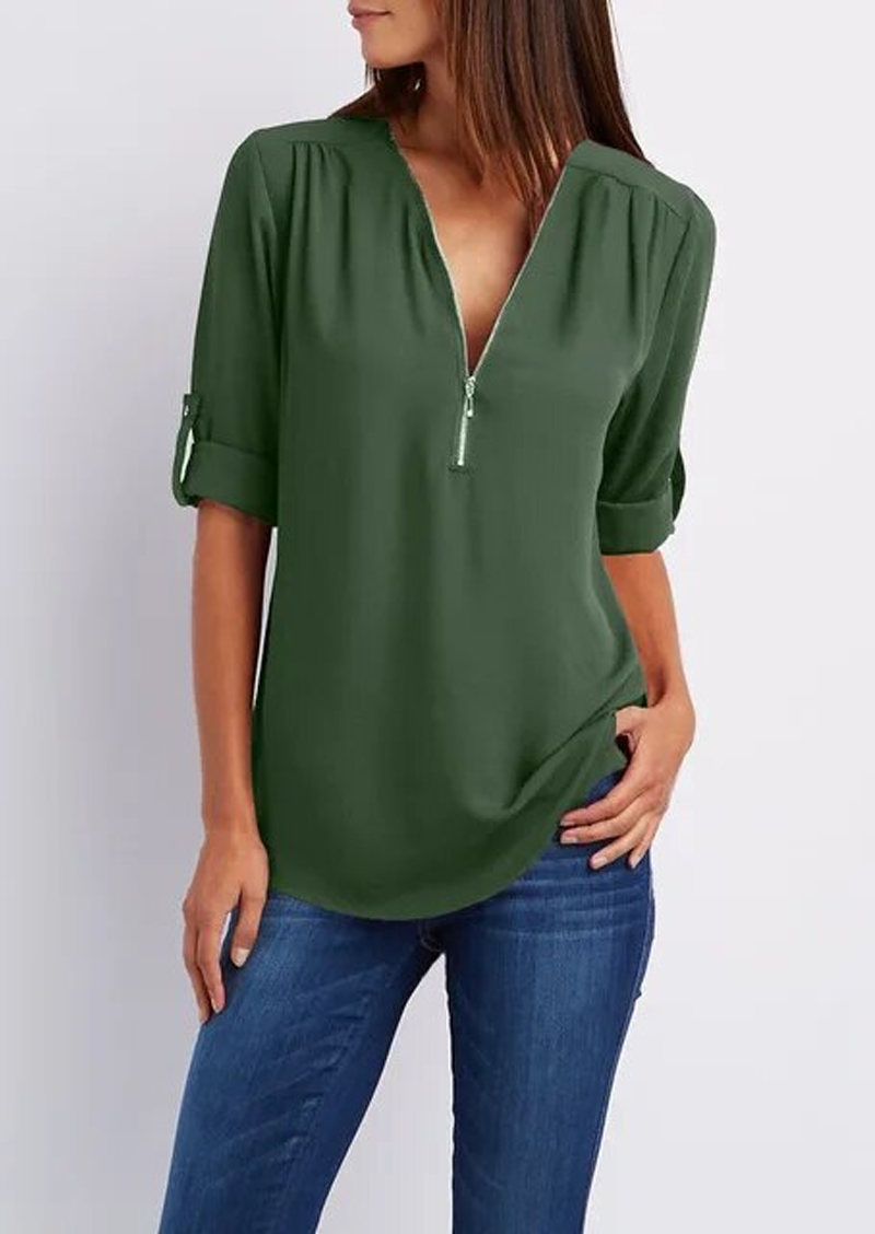  SARAH | Elegant V-Neck Blouse-4