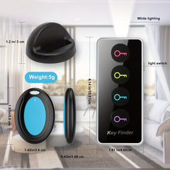 4-in-1 key finder with LED flash and color-coded recipient compact key Locator for keys, remote controls and more 2