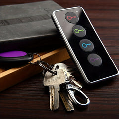 4-in-1 key finder with LED flash and color-coded recipient compact key Locator for keys, remote controls and more 3