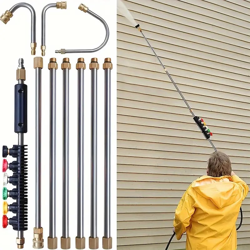 4000 PSI Telescoping High Pressure Washer Wand Set for Gutter & Roof Drainage & Walls Cleaning 0
