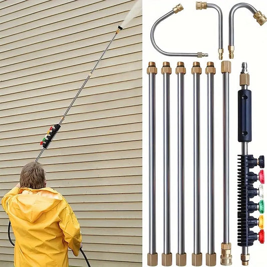 4000 PSI Telescoping High Pressure Washer Wand Set for Gutter & Roof Drainage & Walls Cleaning 0
