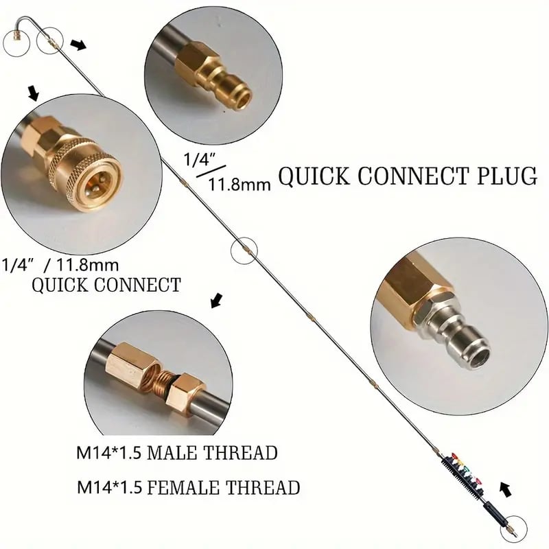 4000 PSI Telescoping High Pressure Washer Wand Set for Gutter & Roof Drainage & Walls Cleaning 2