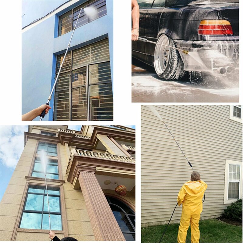 4000 PSI Telescoping High Pressure Washer Wand Set for Gutter & Roof Drainage & Walls Cleaning 6