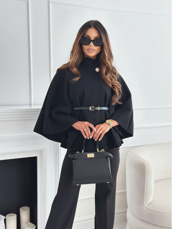 CÉLINE - High Society Belted Cape Poncho