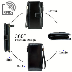 RFID-Secure Travel Wallet | Multi-Pocket Vintage Clutch 4