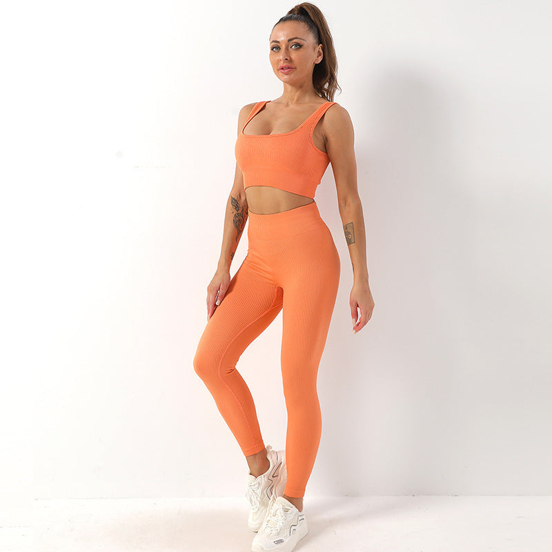 Ensemble Sport Sans Couture 2 Pièces - Brassière et Legging Haute Performance