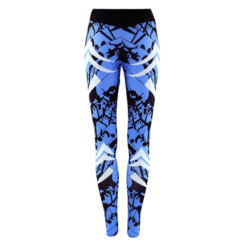 Legging de gym moulant imprimé bleu foncé – Le style audacieux rencontre la performance