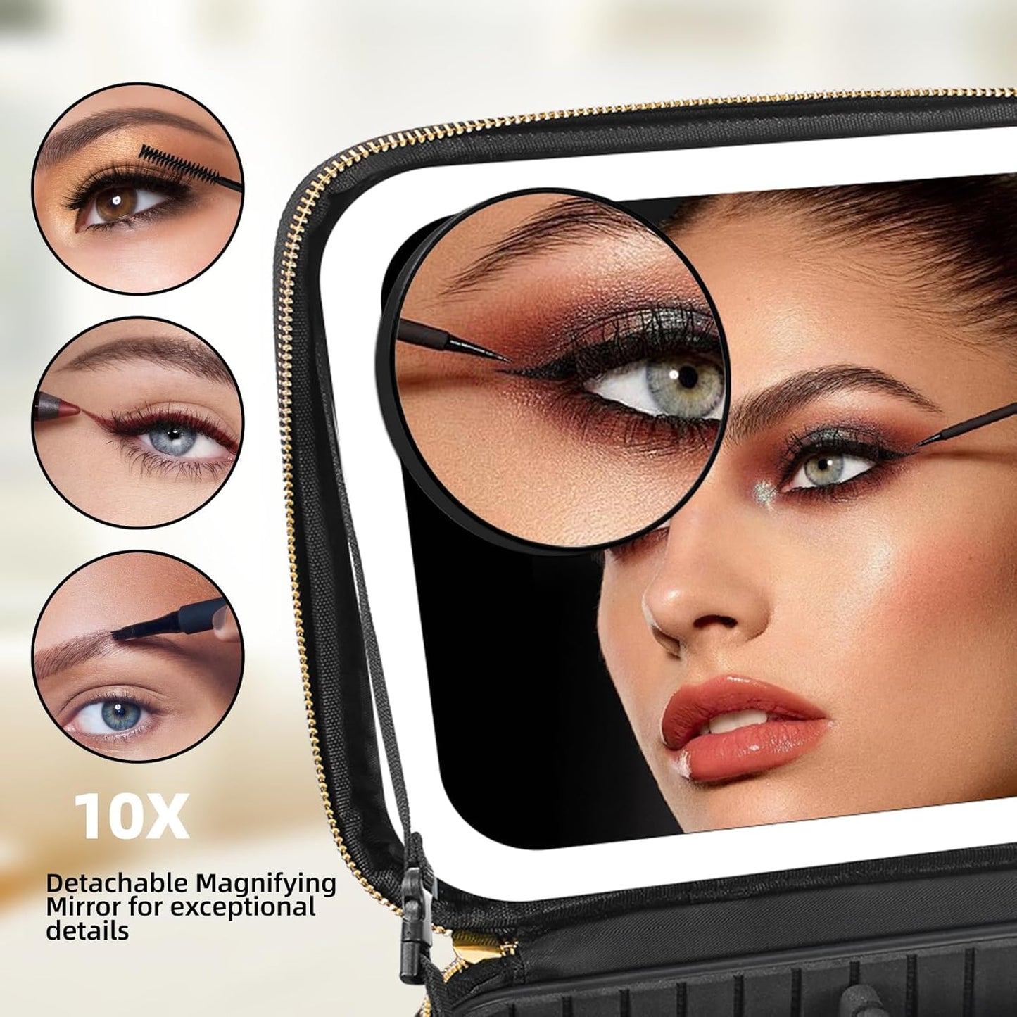 Pearls | Stylish & Portable LED Light Mirror Cosmetic Case 6
