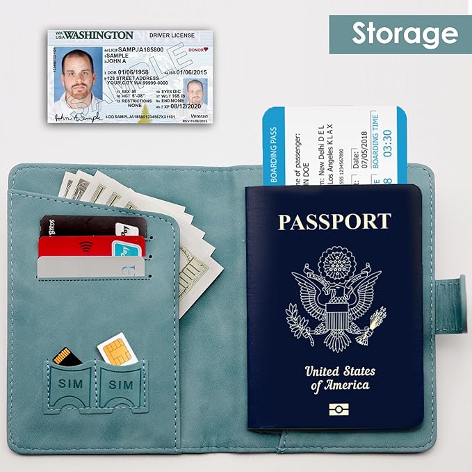 Vada | Theft-proof waterproof PU leather passport holder wallet 6