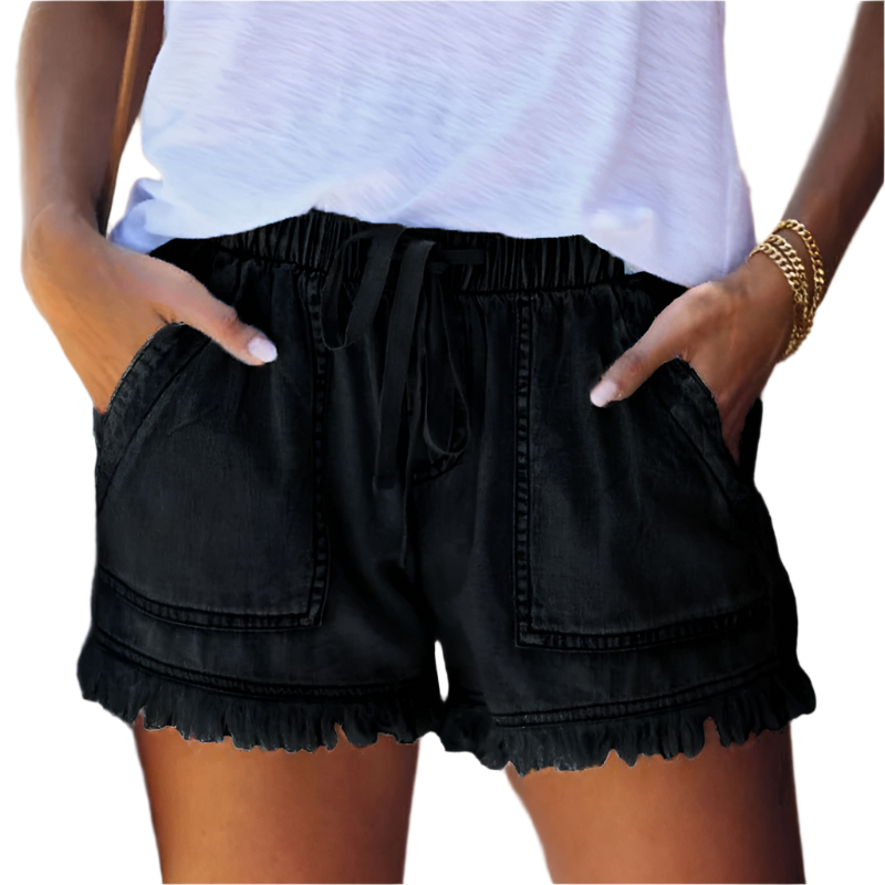Maria | High-Waist Denim Shorts-1