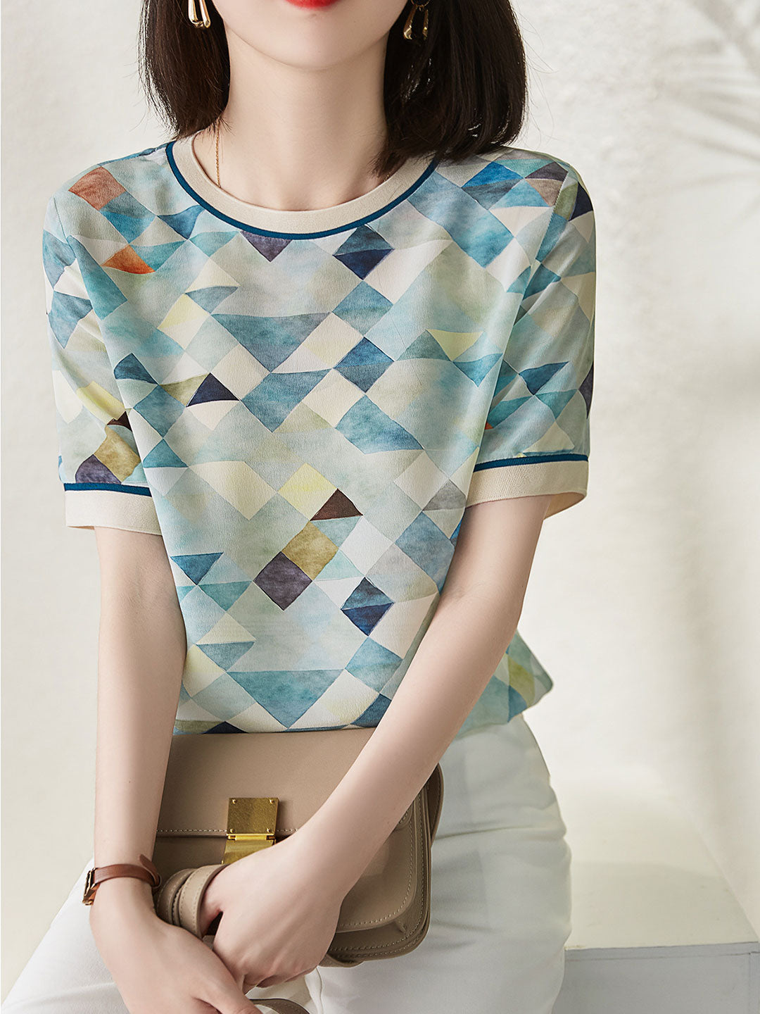  ELIZABETH | Stylish Contrast Printed Shirt-3