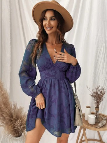 ANNA | Gorgeous Satin Dress with Puff Sleeves-6