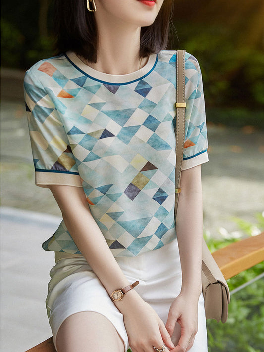  ELIZABETH | Stylish Contrast Printed Shirt-1