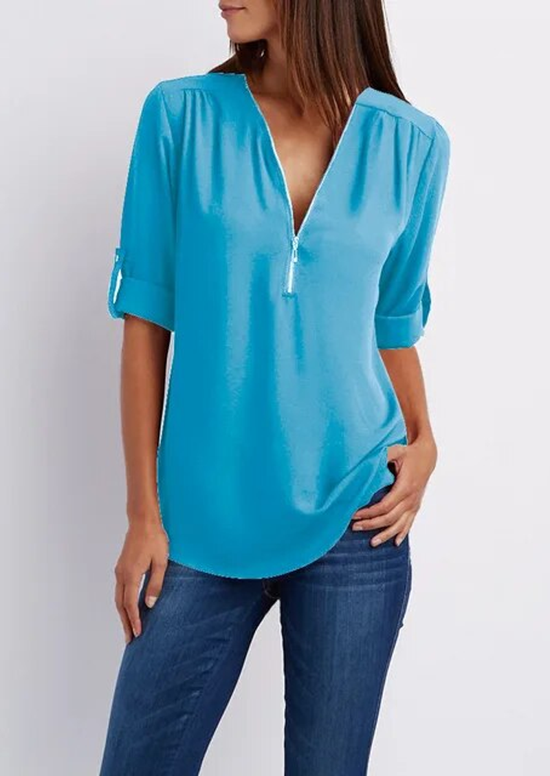  SARAH | Elegant V-Neck Blouse-3