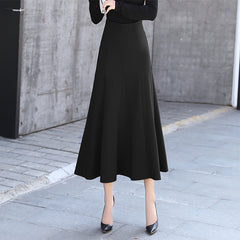Cotton Blend A-Line Maxi Skirt