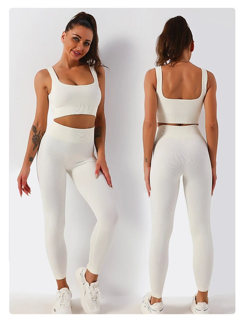 Ensemble Sport Sans Couture 2 Pièces - Brassière et Legging Haute Performance