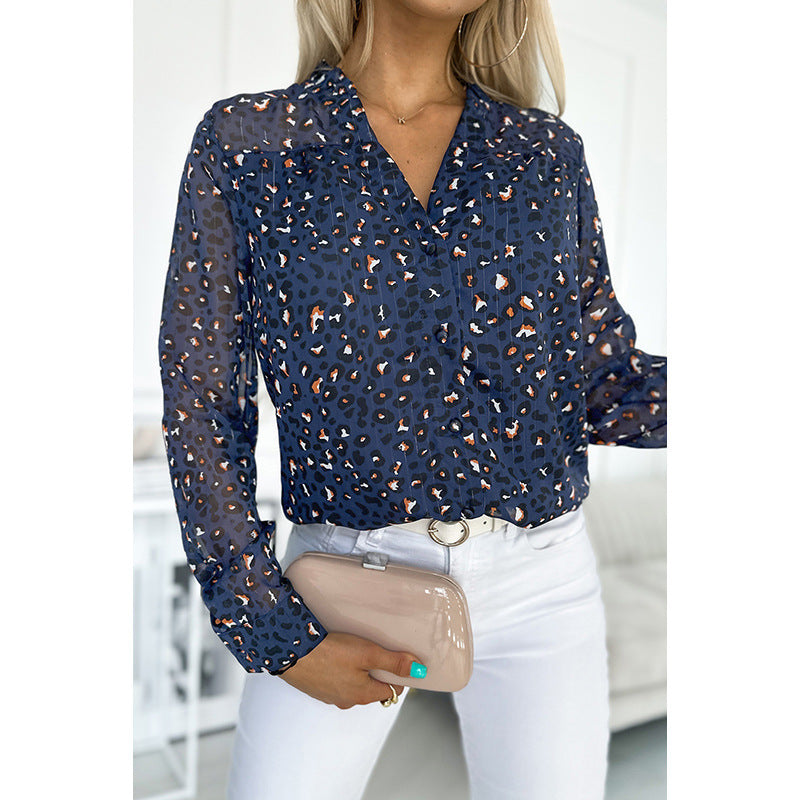 Blouse professionnelle à imprimé léopard - Style professionnel audacieux